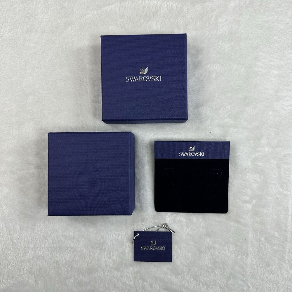 Swarovski Empty Box Set Purple Jewelry Gift Box Insert Card Authentic - Picture 3 of 5
